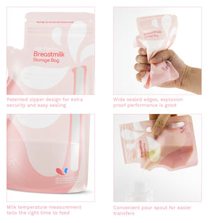 Little Martin's Breast Milk Storage Bags (Pink) - 60 Counts